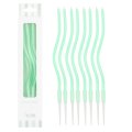 8 CANDELINE CURLY MENTA CON SOSTEGNO 12.5 CM 53160