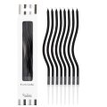 8 CANDELINE CURLY NERA CON SOSTEGNO 12.5 CM 53157