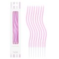 8 CANDELINE CURLY MALVA CON SOSTEGNO 12.5 CM 53154