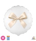 FOIL 18 TONDO BIANCO CON FIOCCO SABBIA PAL2153-18