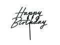 CAKE TOPPER HAPPY BIRTHDAY NERO 16.5CM KPT79